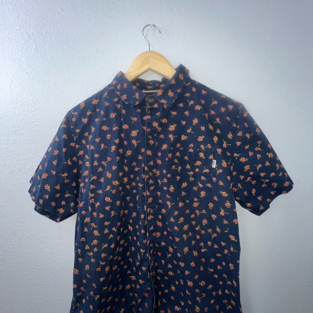 Men's Navy Floral Button Down Shirt
